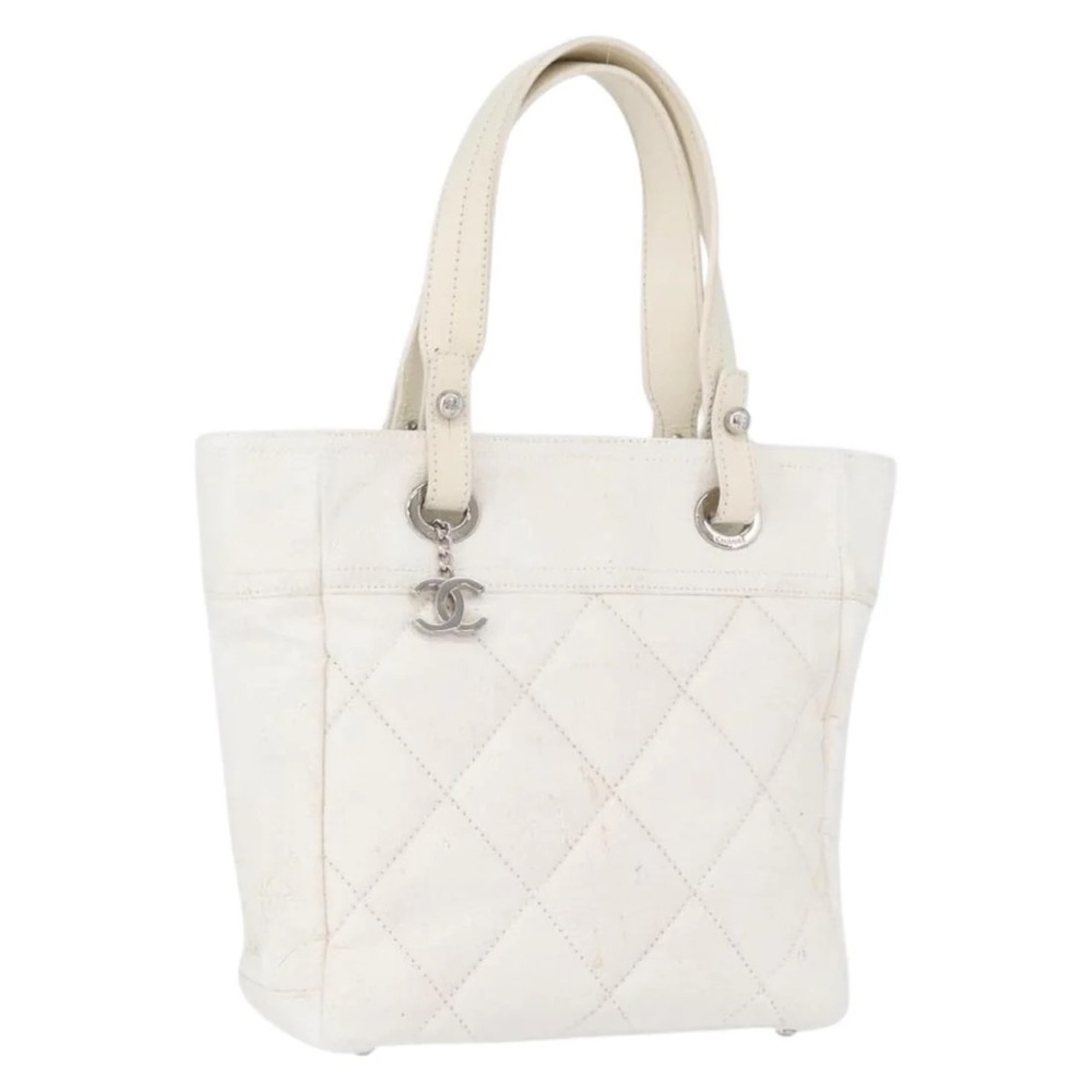 Chanel Paris Biarritz White Quilted Tore Bag